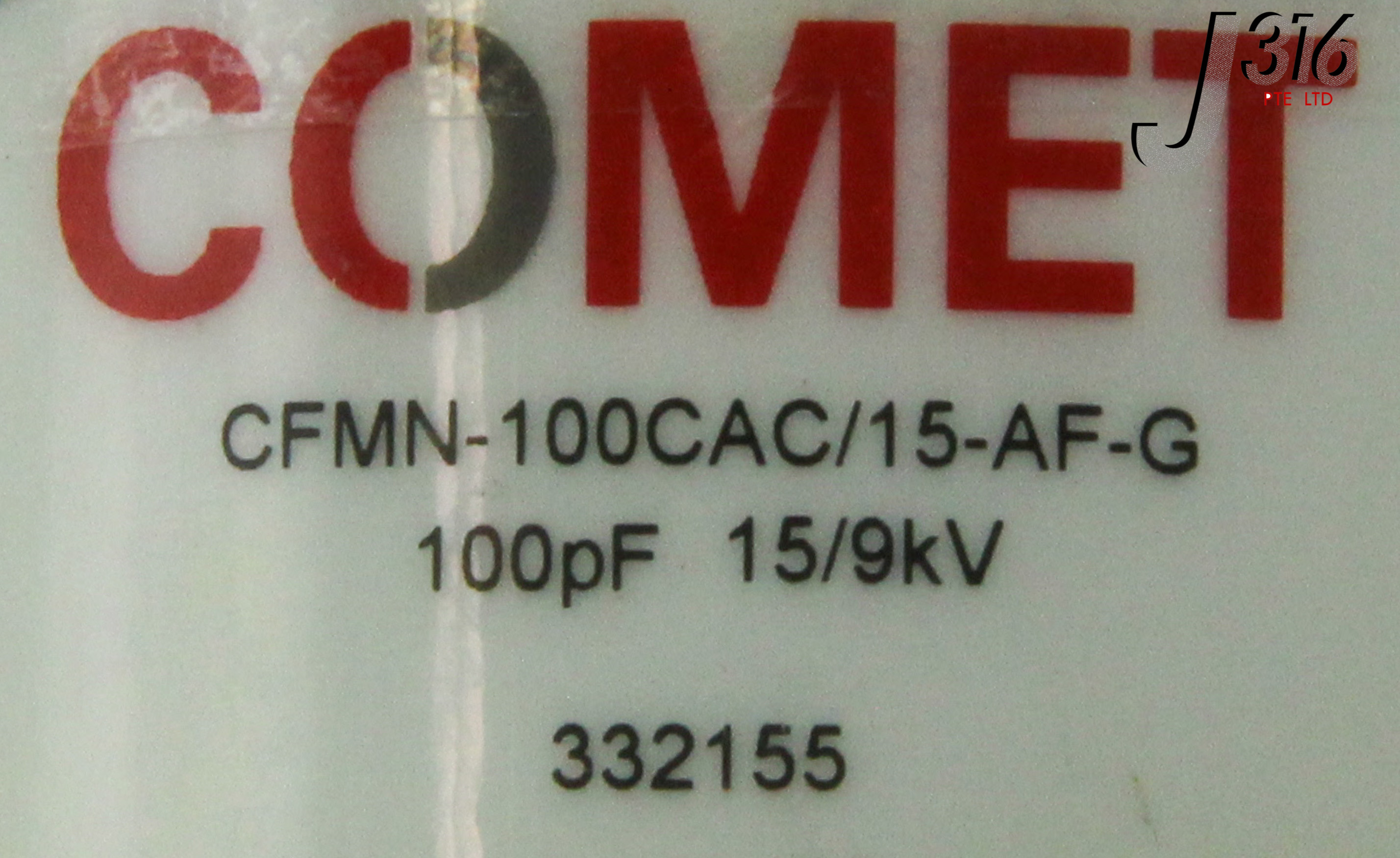 8258 COMET FIXED VACUUM CAPACITOR, 100PF, 15/9KV CFMN-100CAC/15-AF